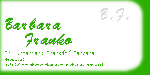 barbara franko business card